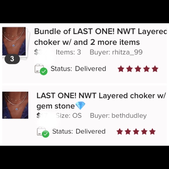 LAST ONE! NWT Blue gem style layered necklace - Picture 3 of 3